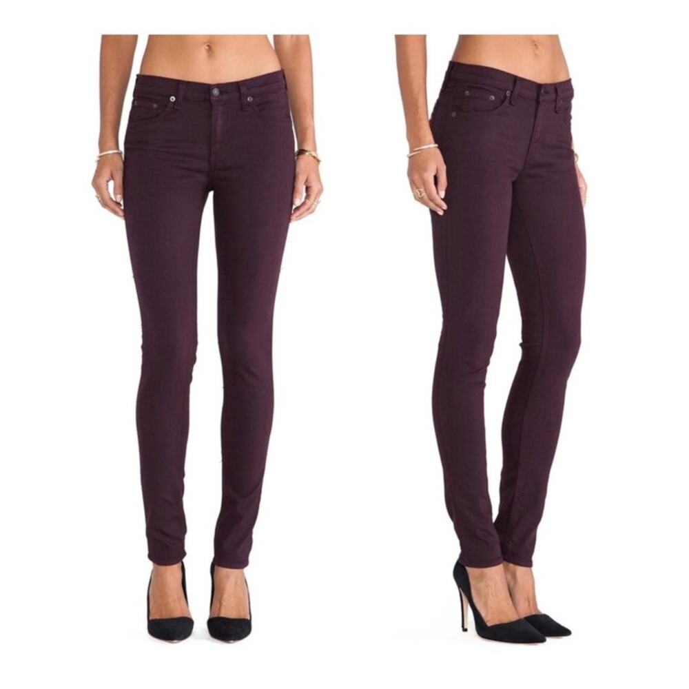 Rag & Bone Skinny Jeans Size 27 Wine Wash